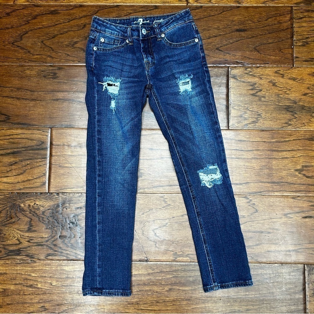 7 for all mankind josefina‎ skinny distressed boyfriend jeans